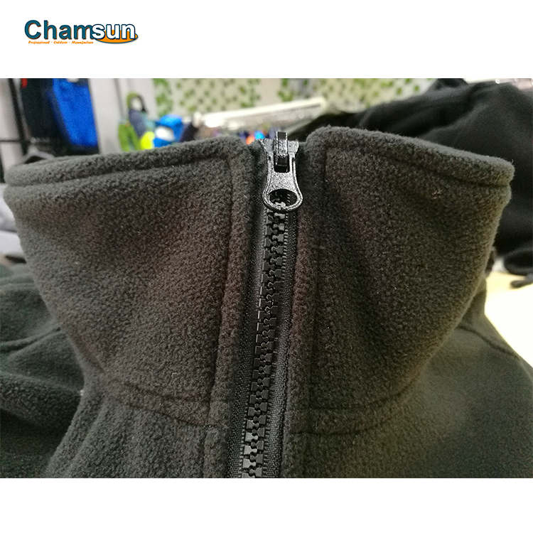 Men fleece jkt with stand collar
