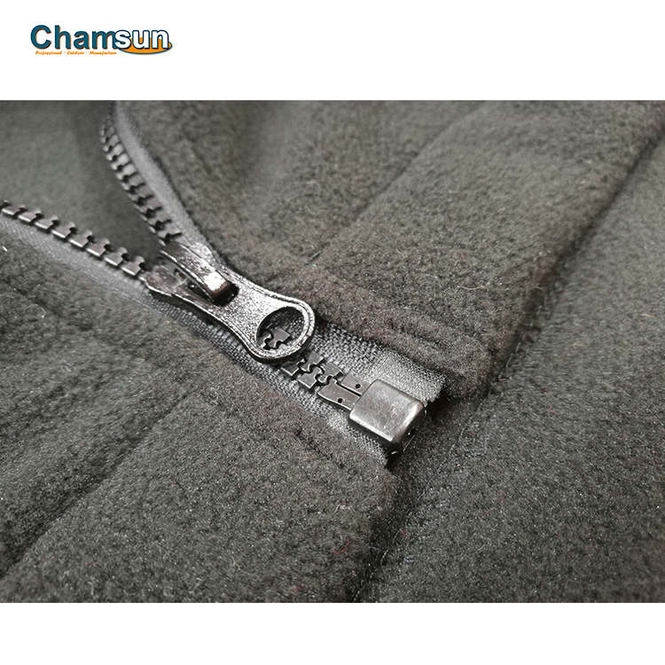 Men fleece jkt with stand collar