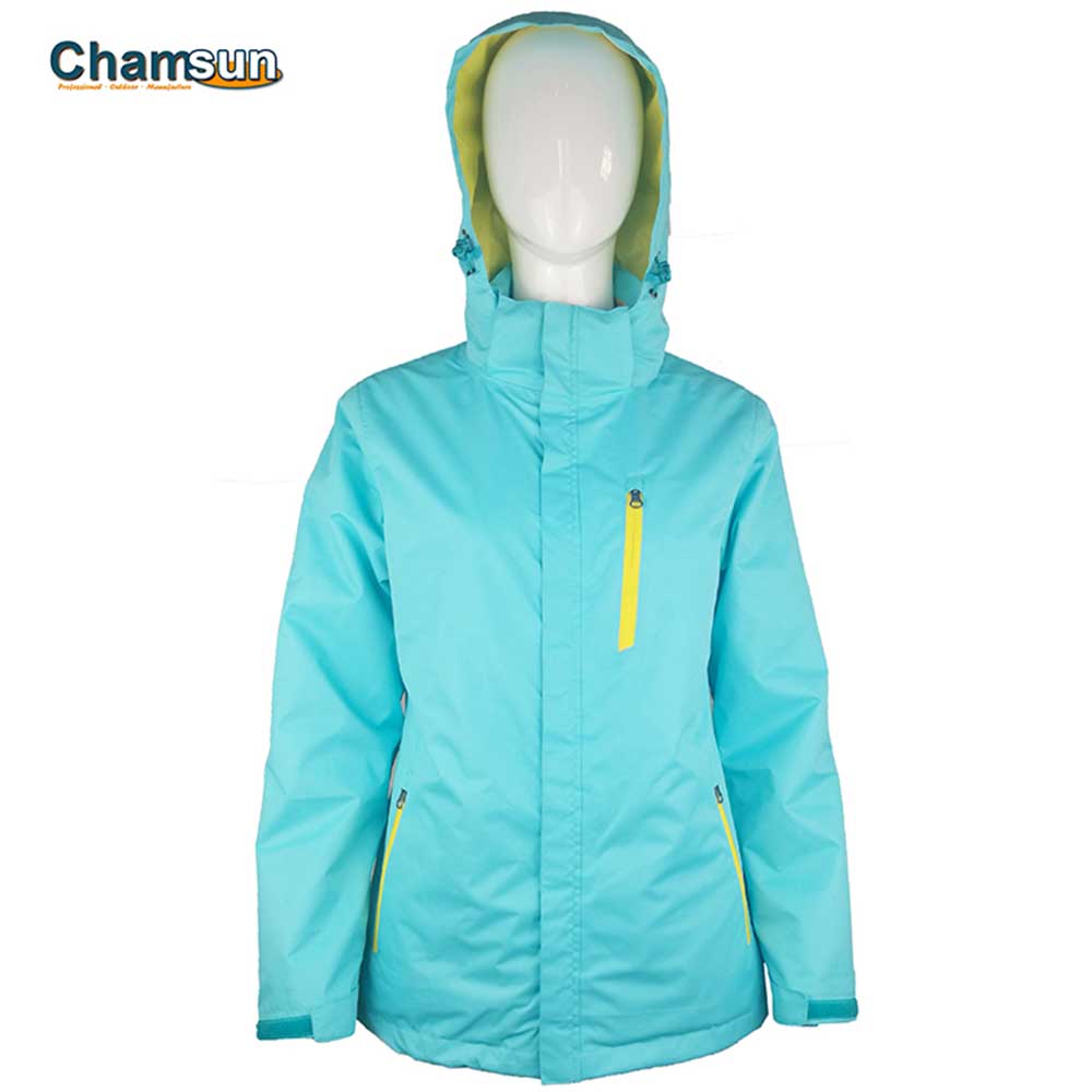 Women yellow contrast zipper 3 in 1 jkt