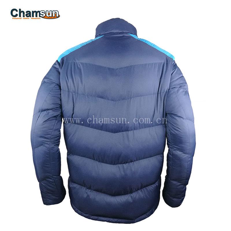 Men's 100% nylon padded winter jacket with stand collar
