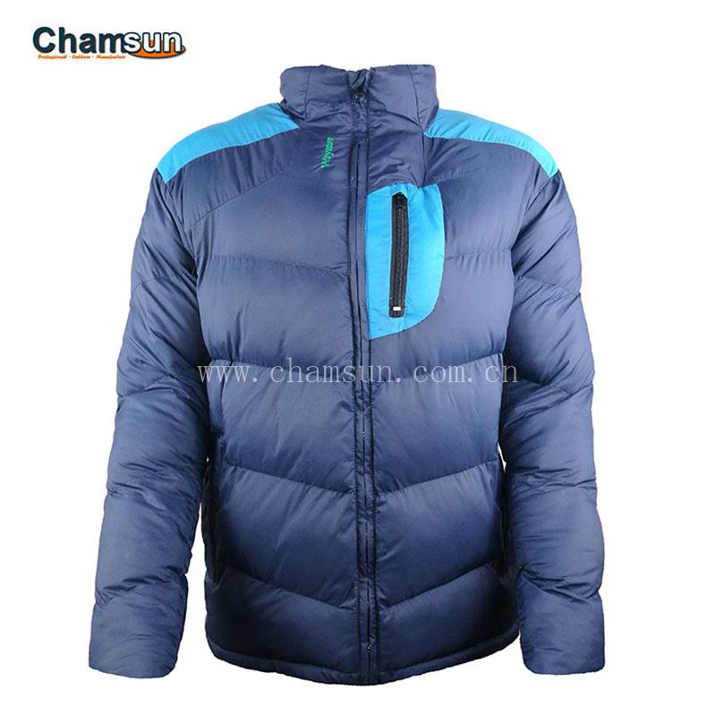 Men's 100% nylon padded winter jacket with stand collar