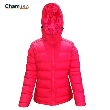 Wholesale women's red ultra light weight down jacket